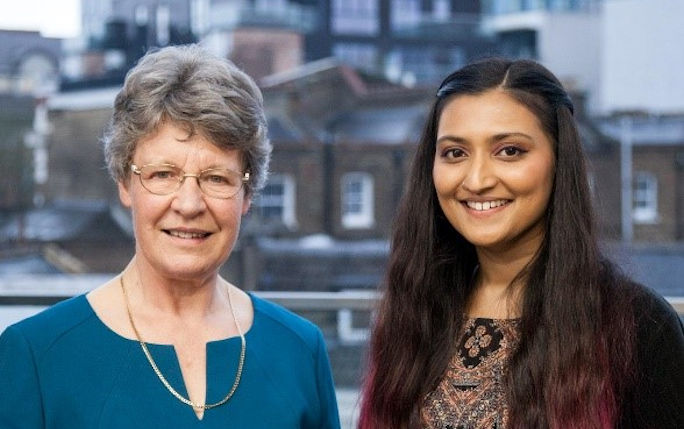 Jocelyn Bell Burnell and Selina Dhinsey Image copyright Institute of Physics