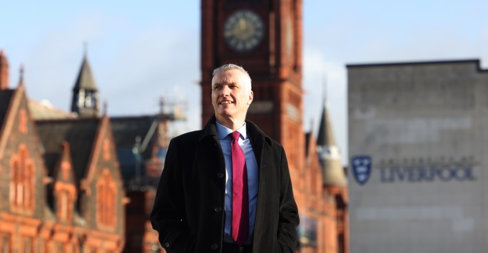 Professor Tim Jones standing in front of the Victoria Gallery & Museum