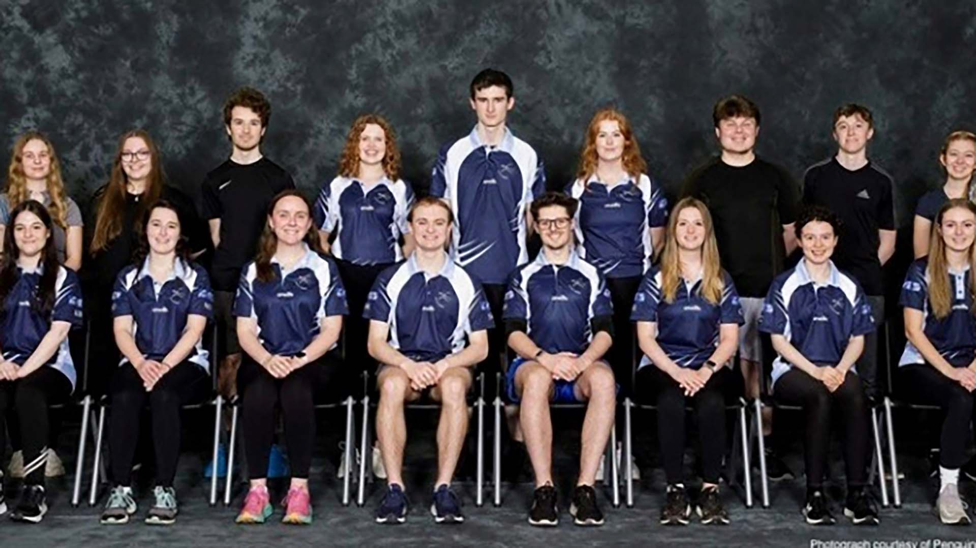 group of students posing for a professional photograph