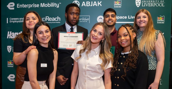 Students receiving awards at the Equality+ Awards ceremony