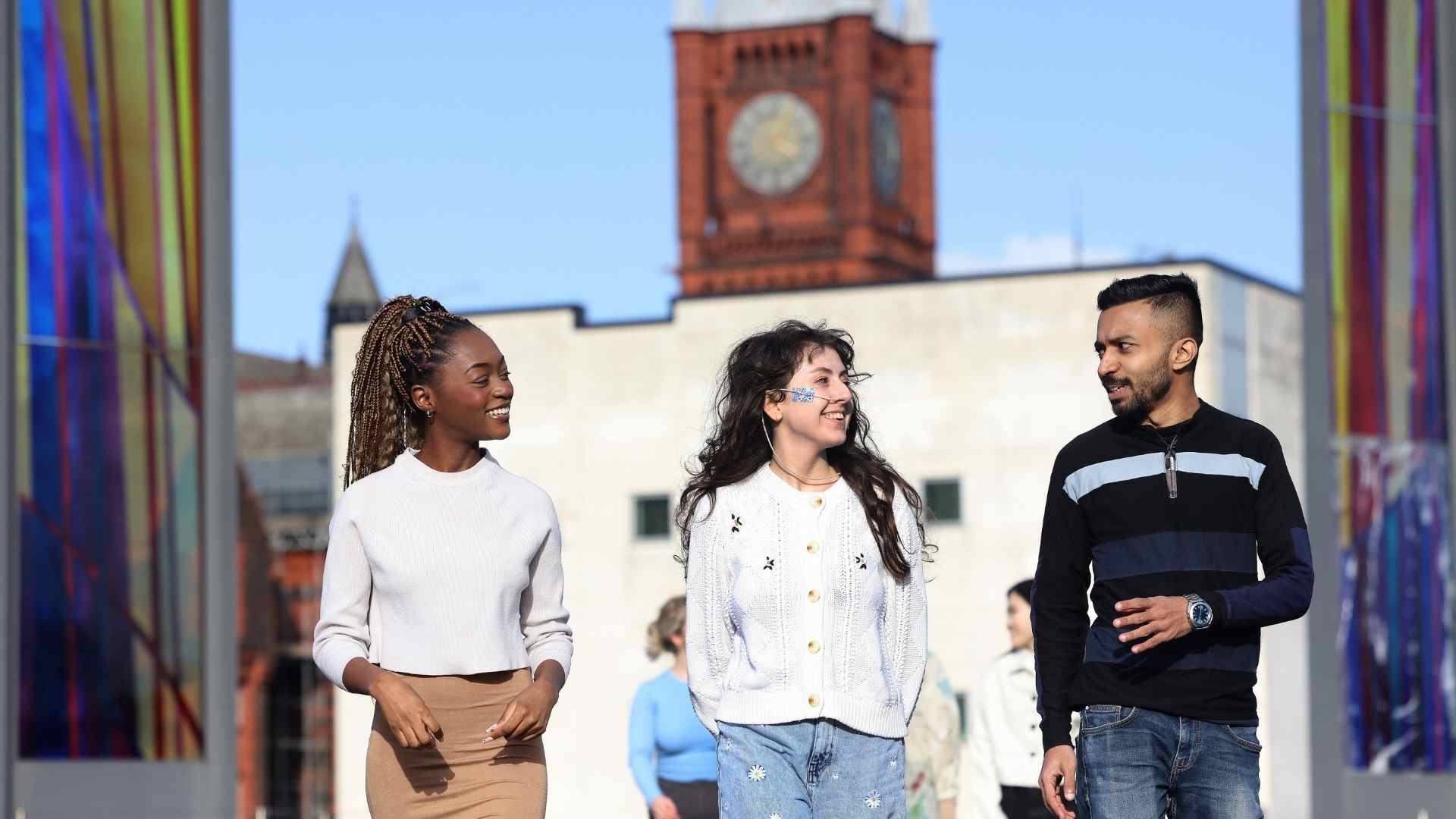 Students walking on campus