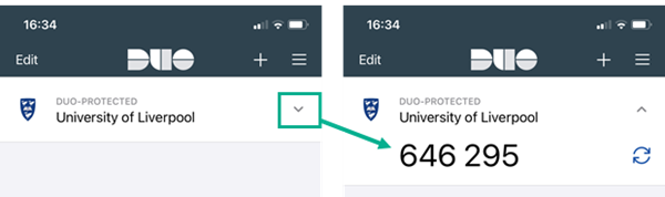 Screenshot of Duo two factor authentication