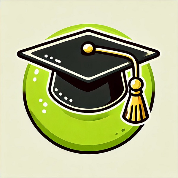 mortarboard black on green