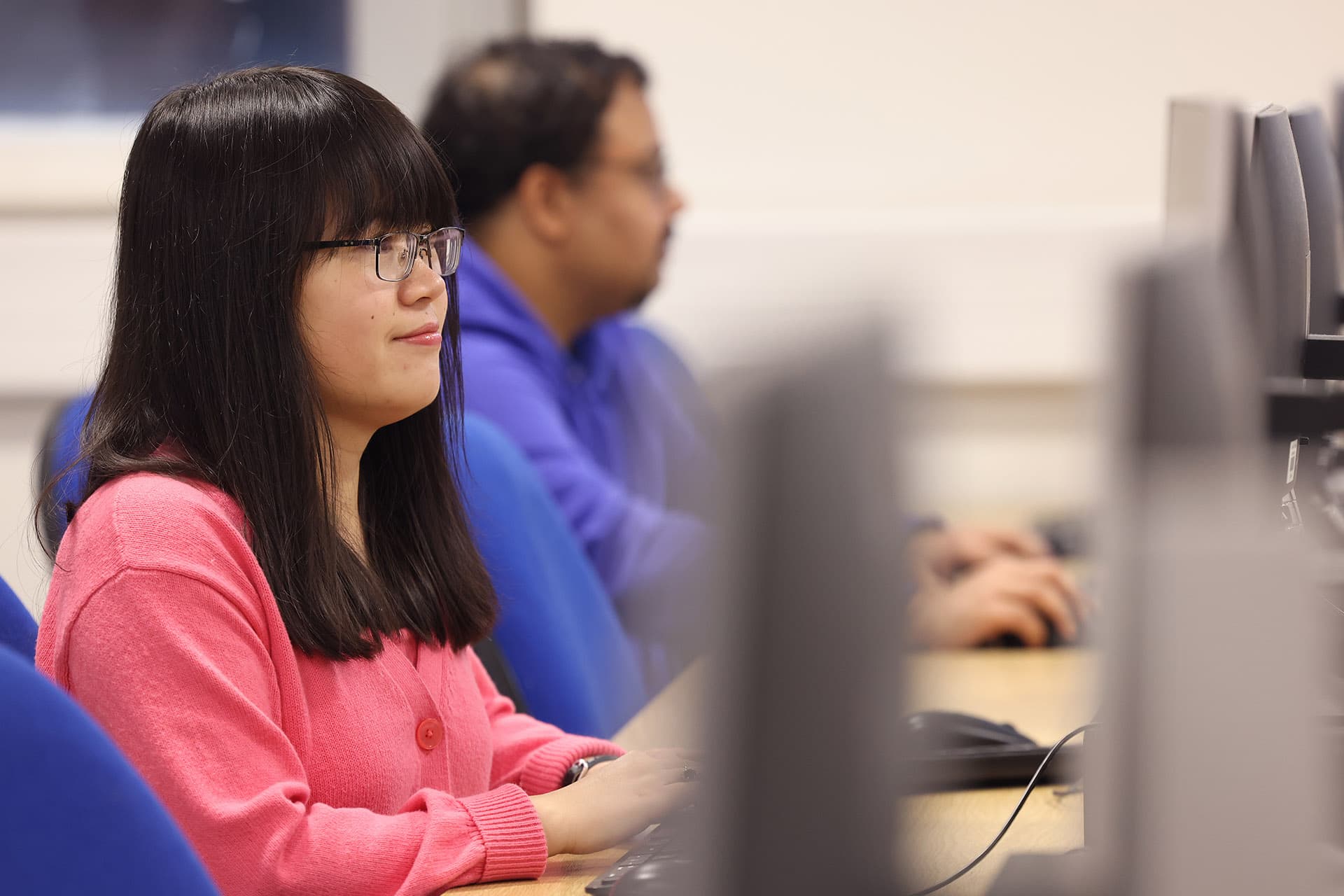 Students working on computers