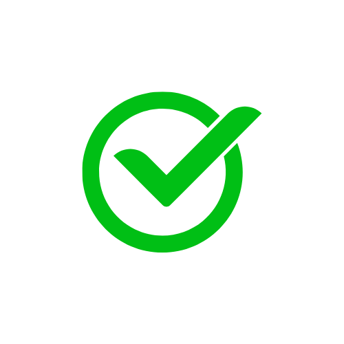 A green tick in circle