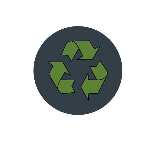 Recycling logo with grey background