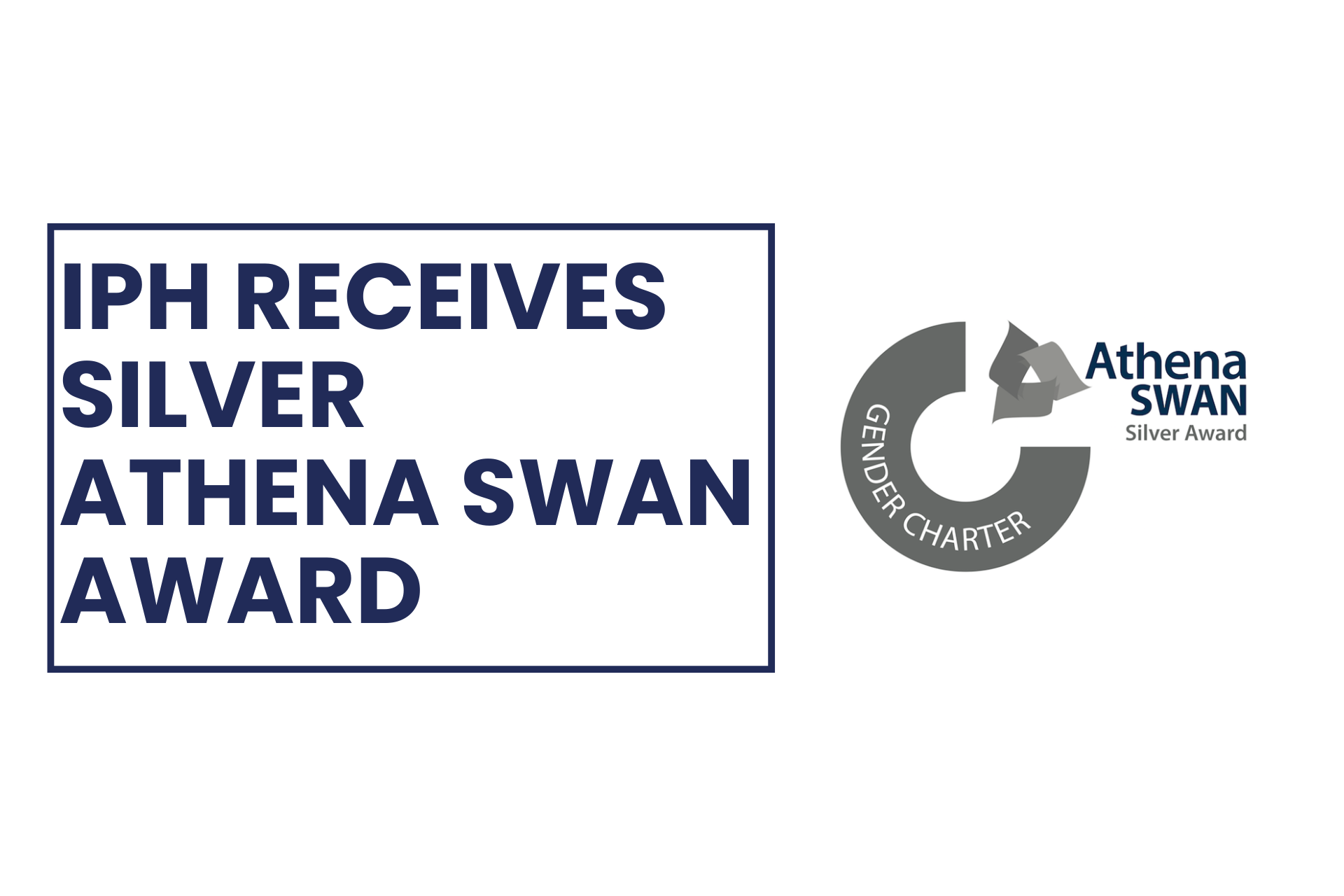 Athena Swan logo with IPH news story title