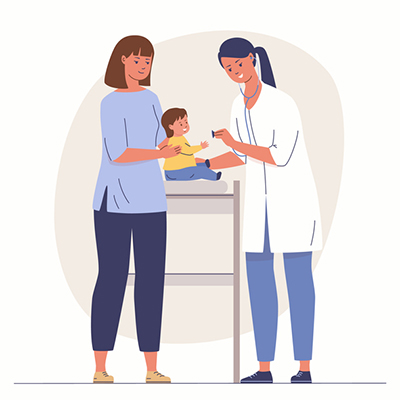 Animated image of dr and parent