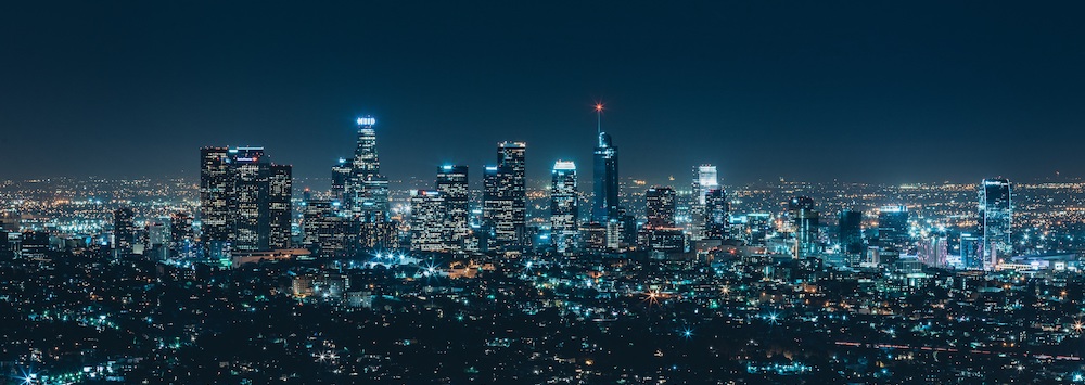 City skyline at night