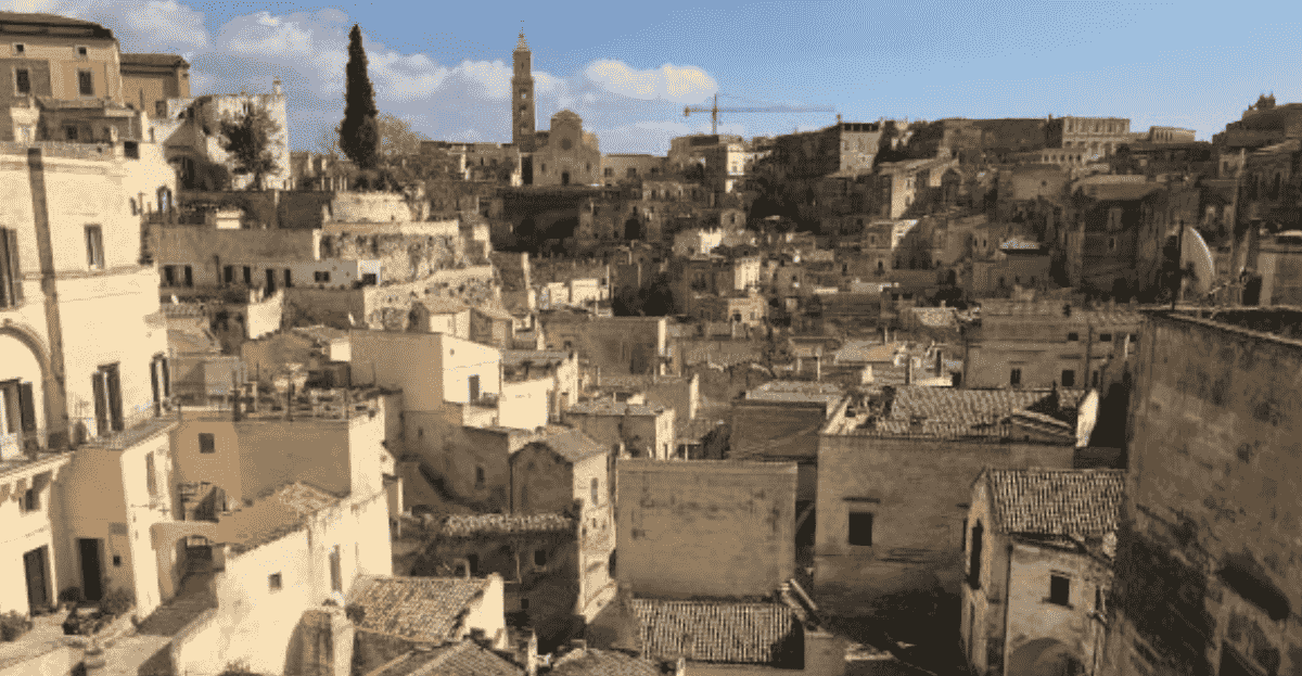 A view of houses and buildings across Basilicata