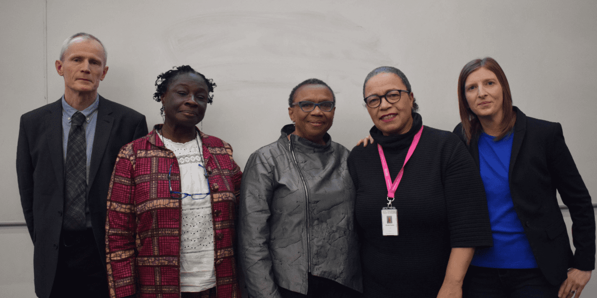 Prof. Vanessa Gamble is pictured in the middle, alongside members of the History department