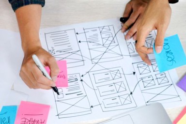 A table covered with working documents