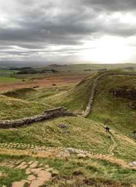 A view of Sycamore Gap and Hadrian's Wall