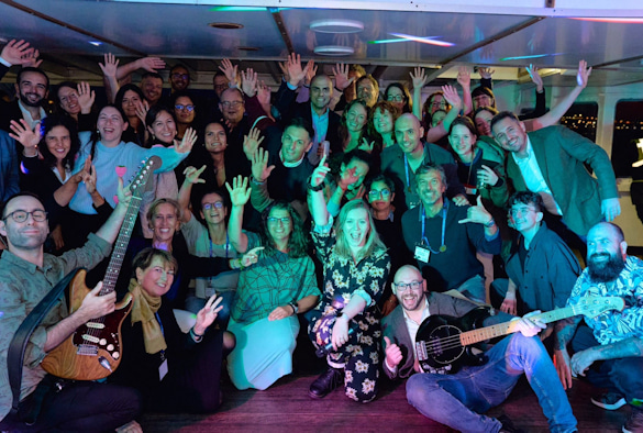 Attendees at the ECVPH conference dinner, held on the Mersey Ferry