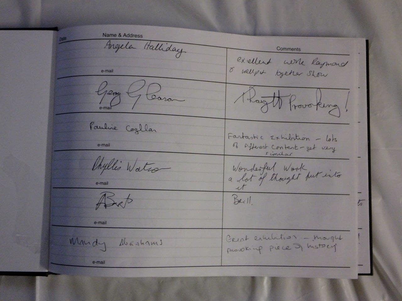 thumbnail photo from Exchange Forum: Entries in visitors book