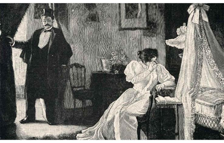 Illustration of a husband and wife having an argument.