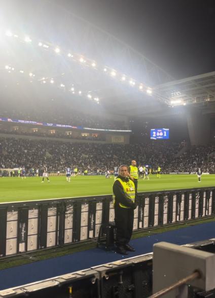 A front seat view from a football stadium in Porto