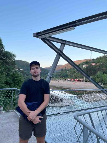 A photo of a student, Joel, in Coimbra