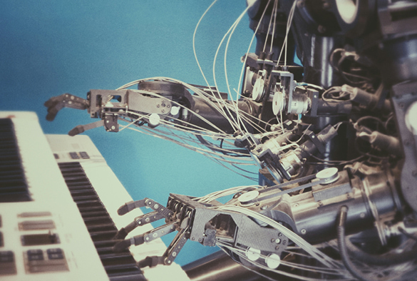 Robot playing the keyboard.