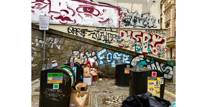 Image of graffiti and litter