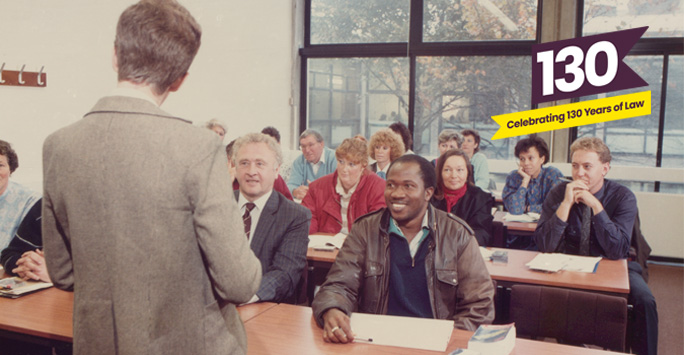 Archive image of staff and students from the 1980s