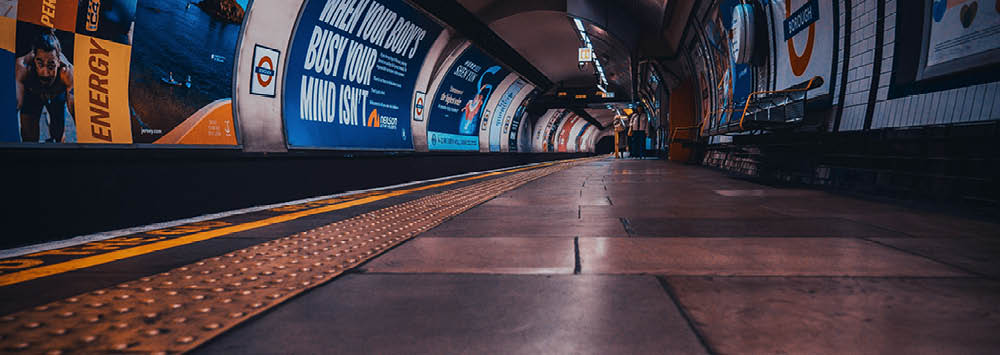 Tube underground in London