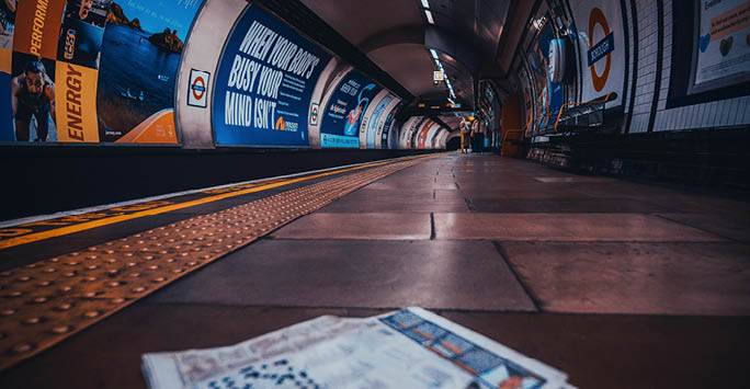 Tube underground in London