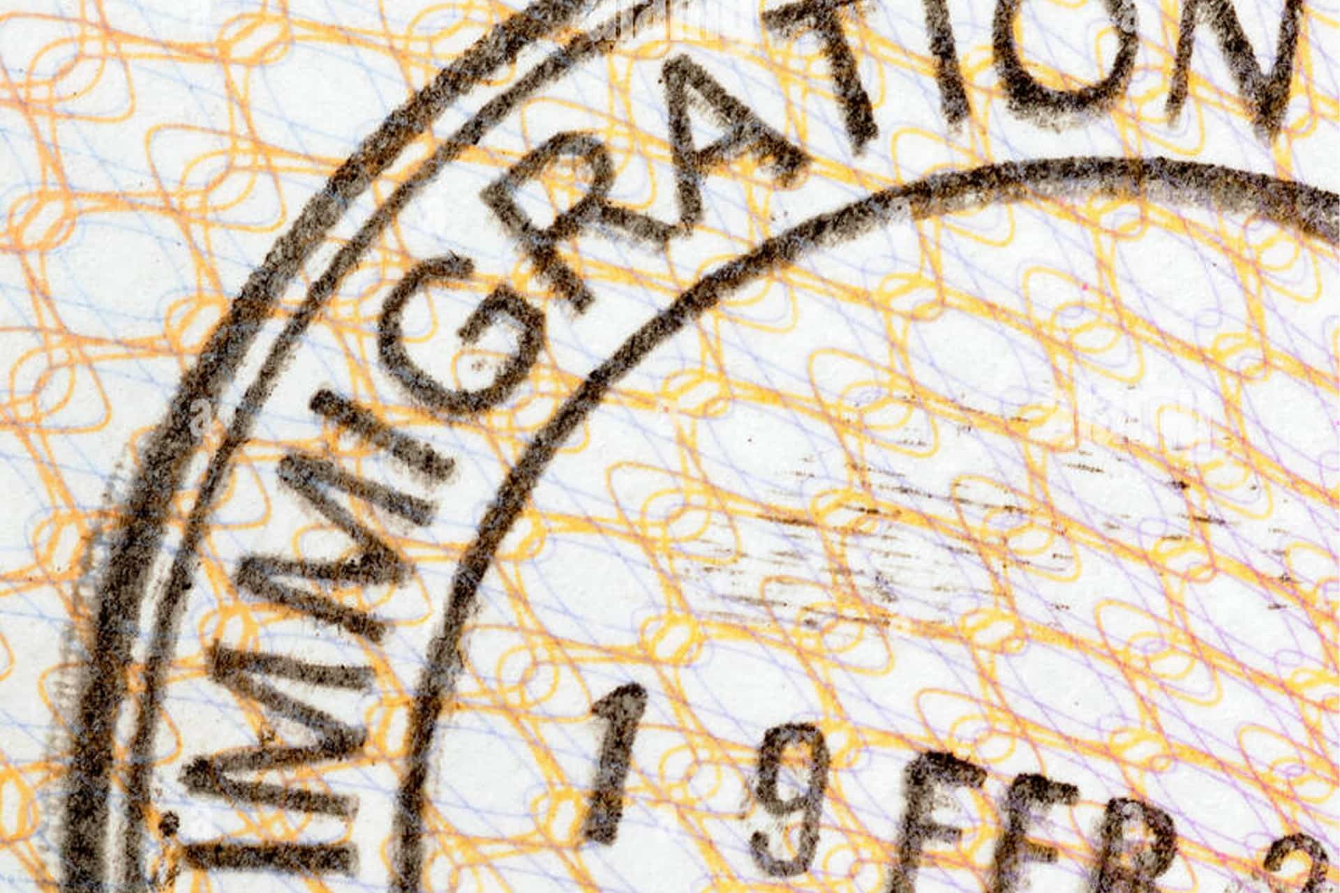 An immigration stamp.