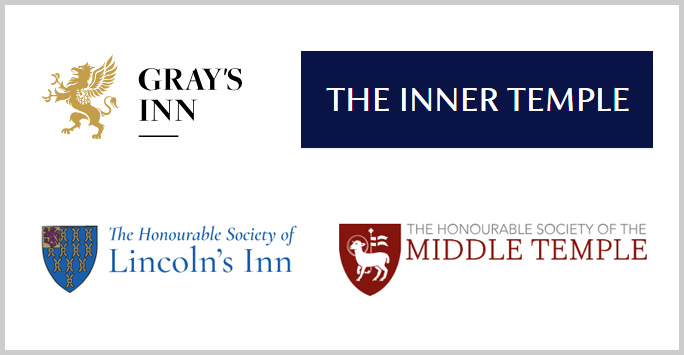 The four Inns logos - Grays Inn, the Inner Temple, Lincolns Inn and Middle Temple