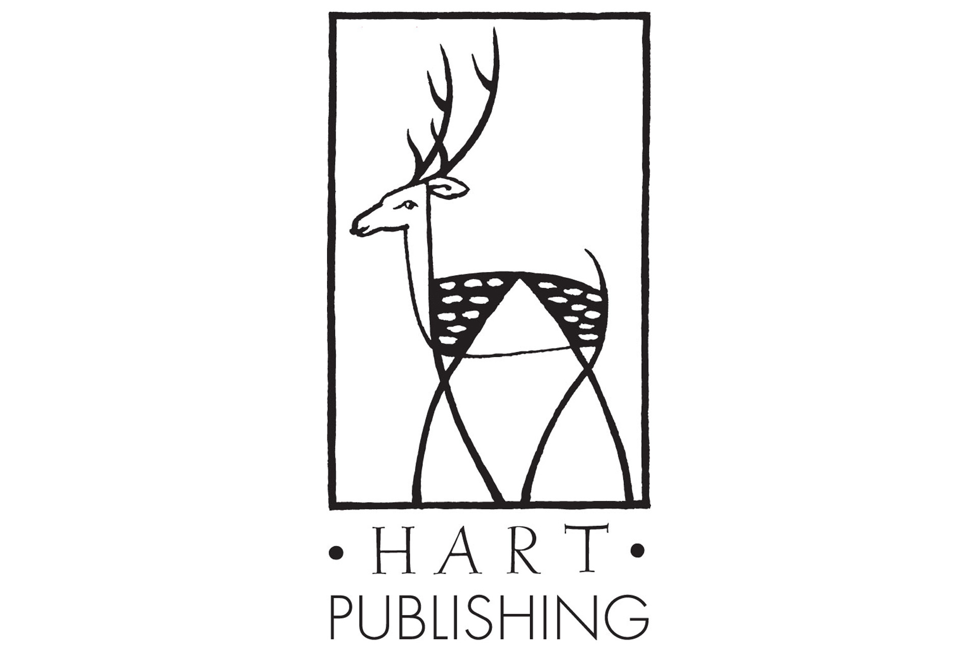 Hart Publishing logo: A black and white logo featuring a black sketch of a hart (a type of deer) positioned above the black capitalised text 