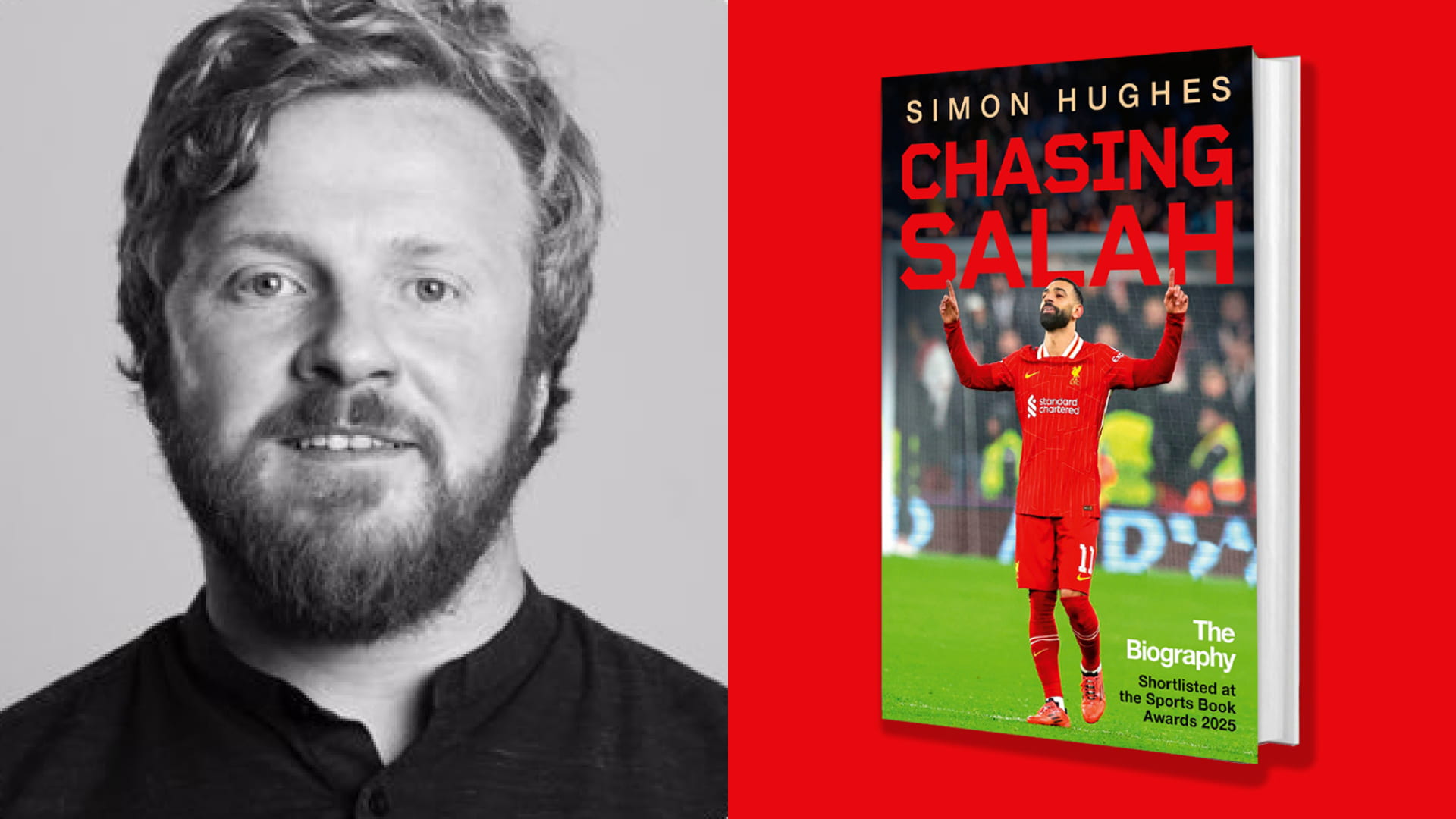 Simon Hughes headshot and Chasing Salah book cover