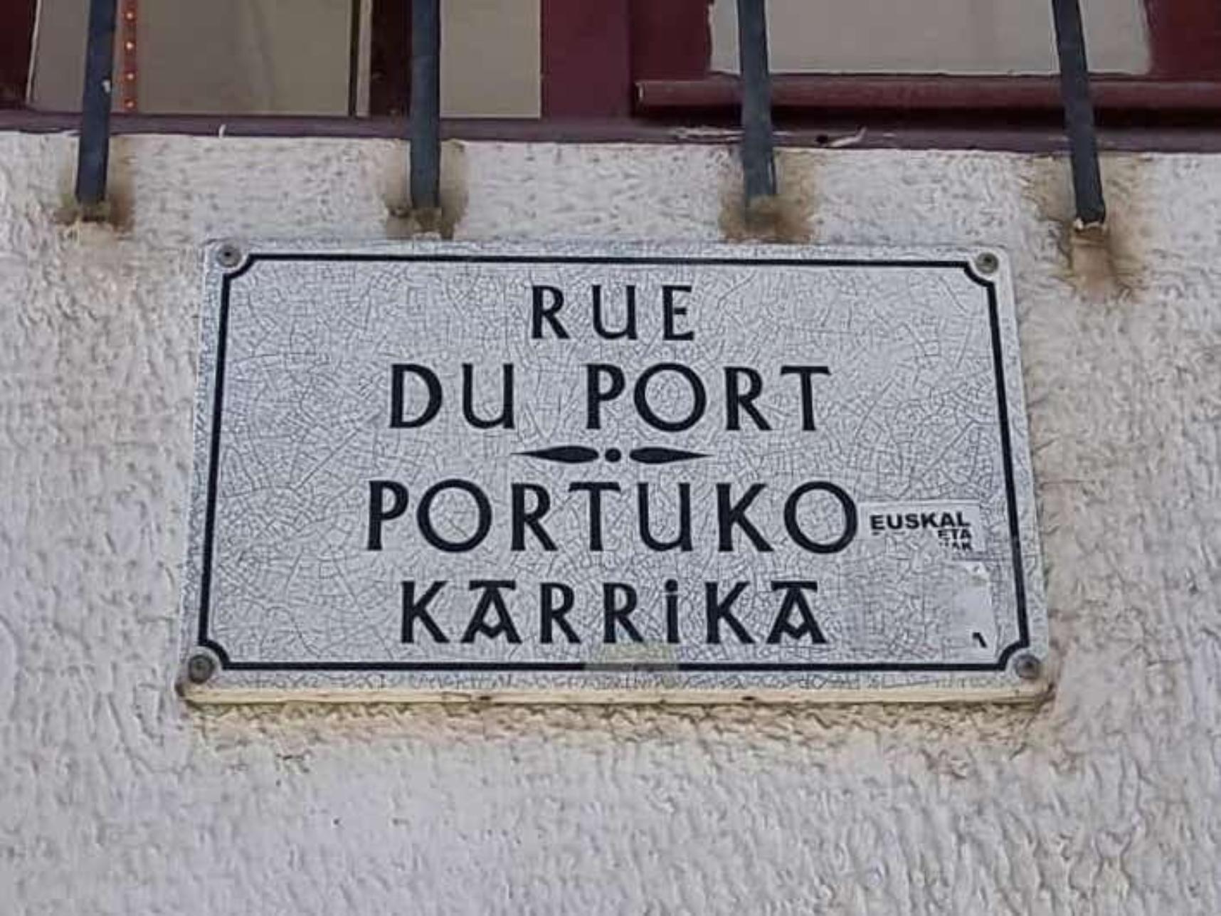 Street sign in two different languages