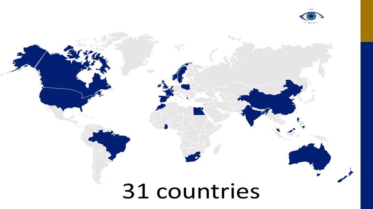 Image depicting world map highlighting 31 countries