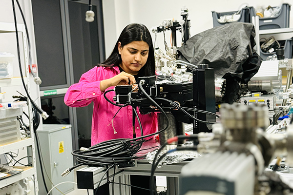 A person working in a lab.