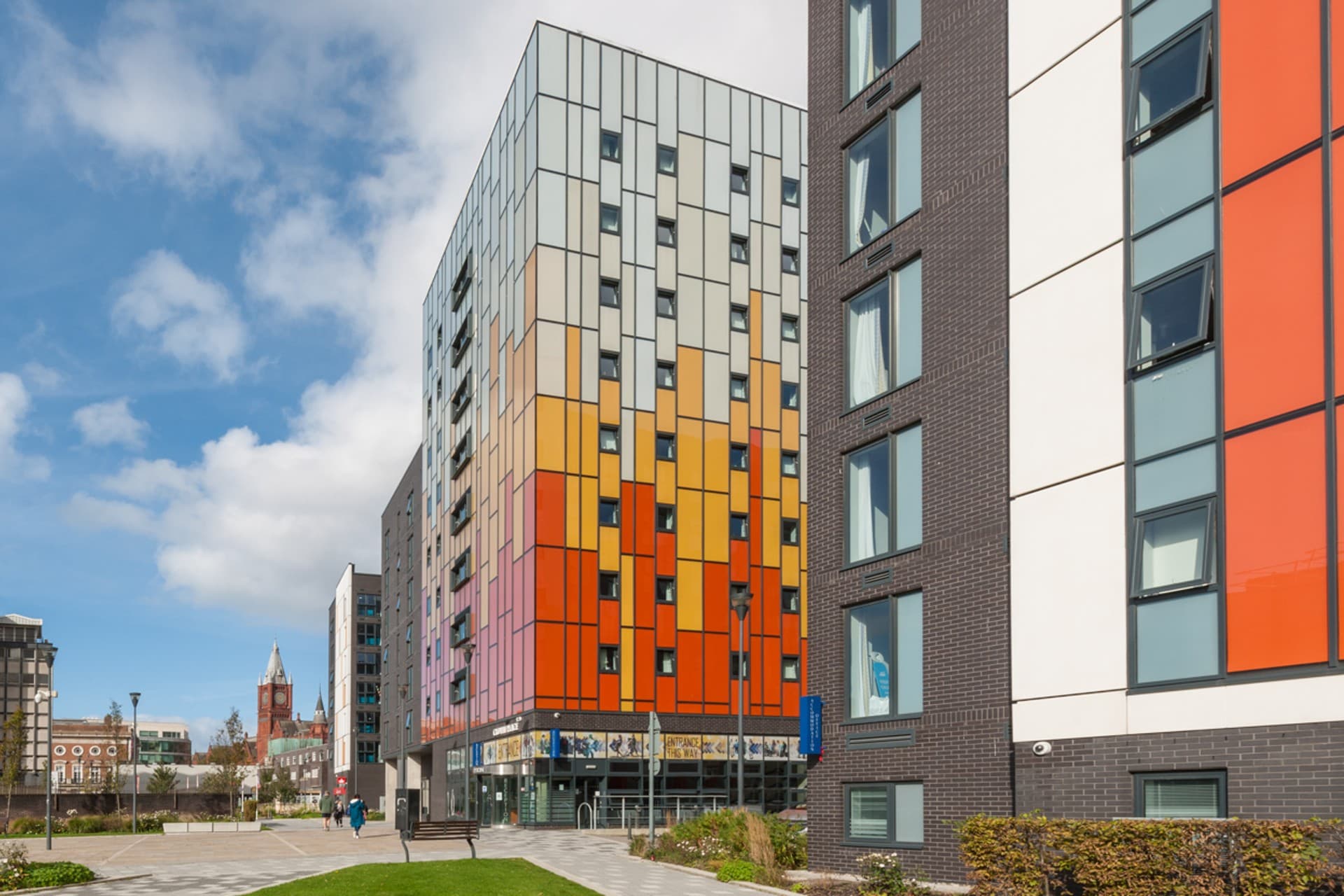 Crown Place accommodation building on the University of Liverpool campus.