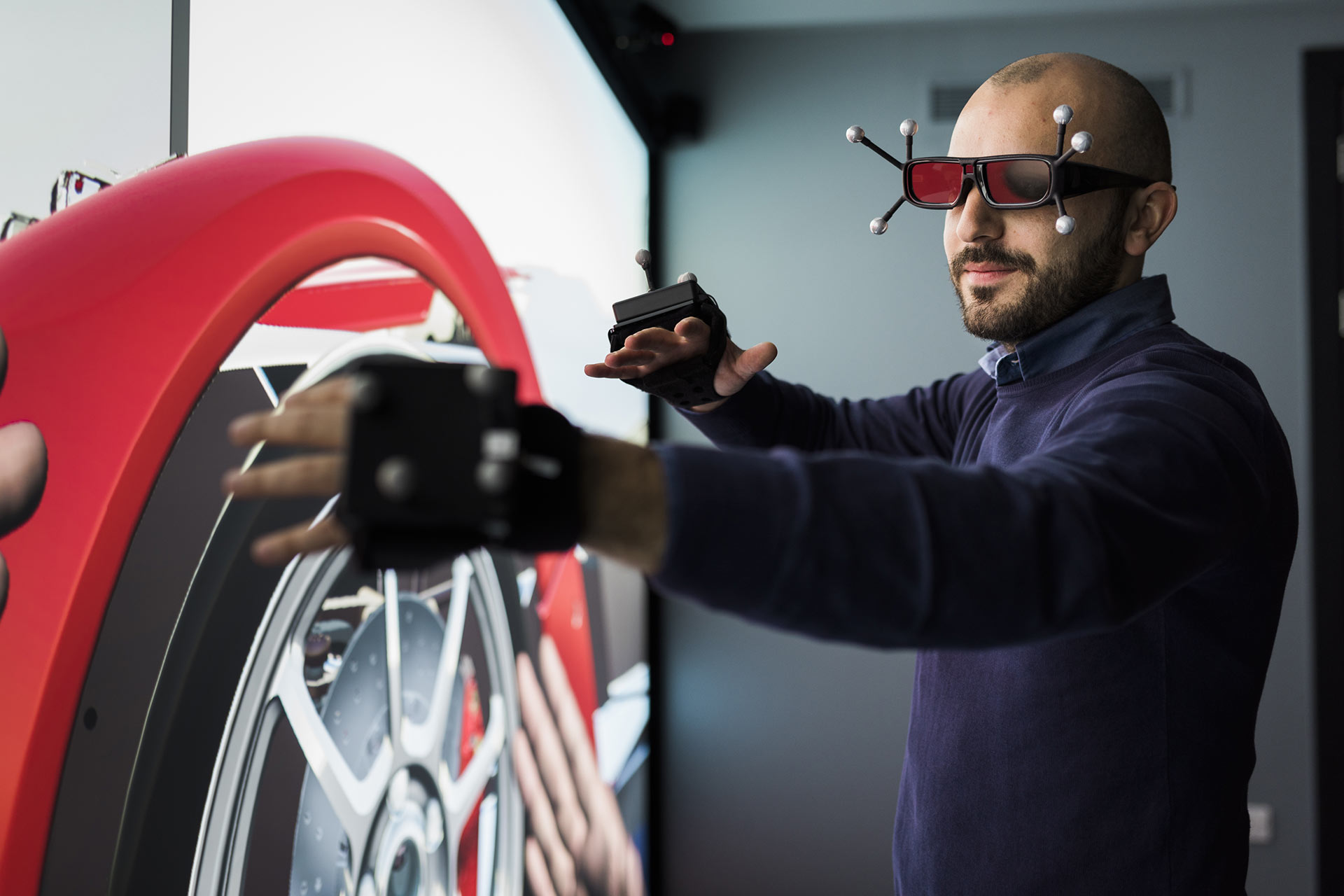 Photograph of a person using a piece of equipment at the Digital Innovation Facility