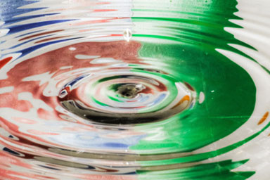 Reflection of Irish flag in water