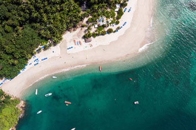 Aerial view of a beach