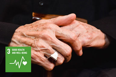 A pair of hands belonging to an older person