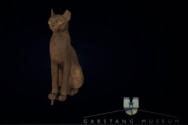 A scan of an Egyptian cat sculpture