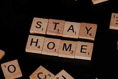 Stay Home written in scrabble letter