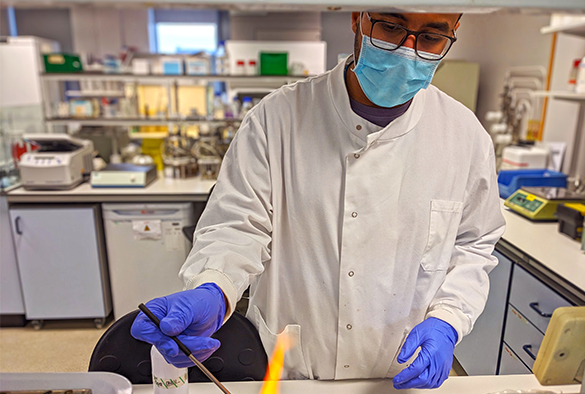 Man in lab at work