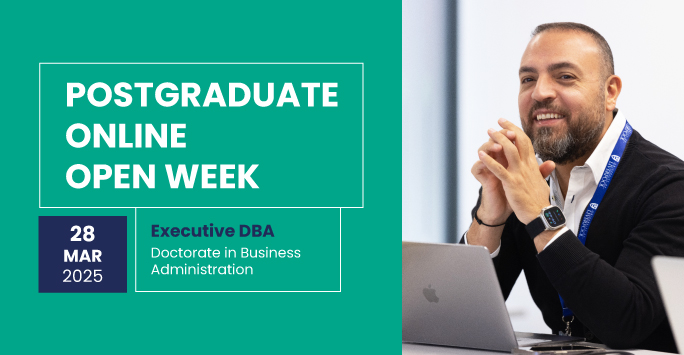 Senior executive attending an Executive DBA class - Postgraduate Online Open Week webinars