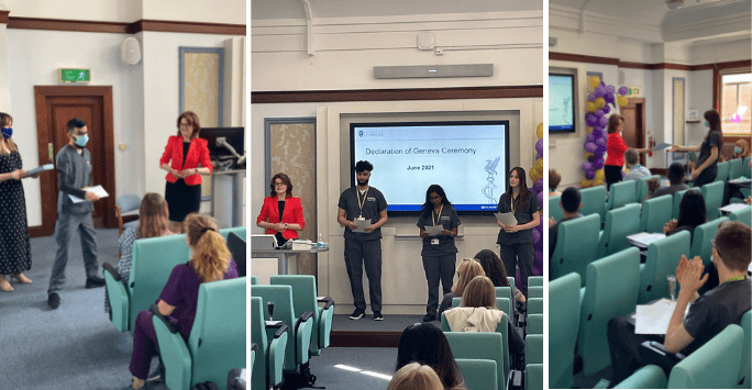 collage of students and staff taking part in an event