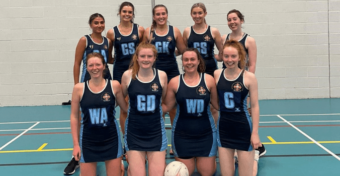 team shot of women's netball team