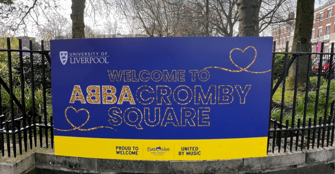 Sign for Abbacromby Square to commemorate Eurovision