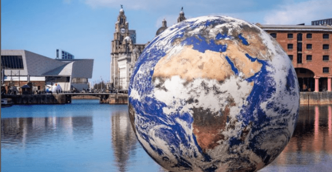 earth art installation at Liverpool's Albert Dock