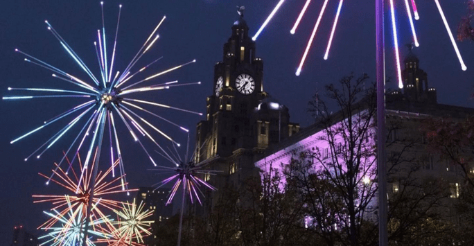 Royal Liver Building during River of Light