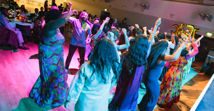 Students enjoying dancing to celebrate the Culture Ball