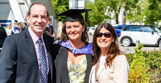 Graduate with family